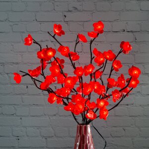 Светящийся букет Гранатовый цвет 50 см, 60 красных LED ламп