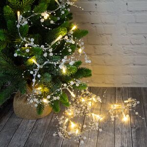 Светодиодная гирлянда Жемчужный Блеск 1.8 м 30 теплых белых LED ламп, прозрачный ПВХ, IP20 (Kaemingk, Нидерланды). Артикул: 482588