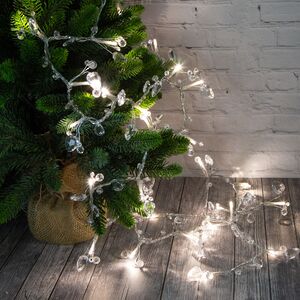 Светодиодная гирлянда Бриллиантовое Сияние 1.8 м 30 теплых белых LED ламп, прозрачный ПВХ, IP20 (Kaemingk, Нидерланды). Артикул: 482597