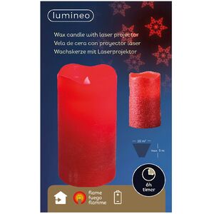 Декоративный светильник - свеча Рубиновые Снежинки 15 см, 20 м2, на батарейках Kaemingk (Кейминг) фото 5