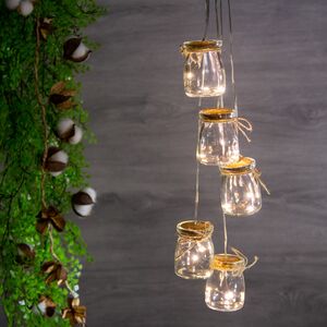 Декоративный светильник Баночки Светлячки с теплым белым светом, 70 см, батарейки, IP20 (Kaemingk, Нидерланды). Артикул: 483055