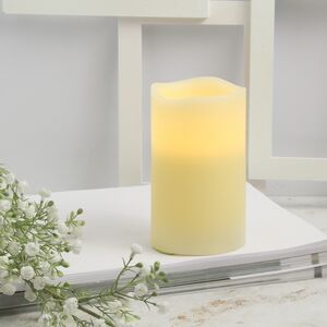 Светильник свеча восковая 12.5*7.5 см кремовая на батарейках, таймер (Kaemingk, Нидерланды). Артикул: 483377