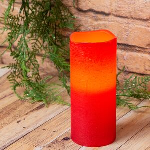 Светильник свеча восковая 17.5*7.5 см красная на батарейках, таймер (Kaemingk, Нидерланды). Артикул: 483381