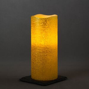 Светильник свеча восковая 17.5*7.5 см золотая на батарейках, таймер (Kaemingk, Нидерланды). Артикул: 483393