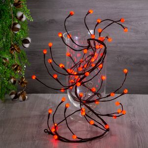 Декоративная светящаяся ветка Вишенки красные 1.5 м (Kaemingk, Нидерланды). Артикул: 483671-2