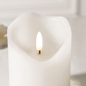 Светодиодная свеча с имитацией пламени Стелла 9 см белая восковая на батарейках Kaemingk (Кейминг) фото 2