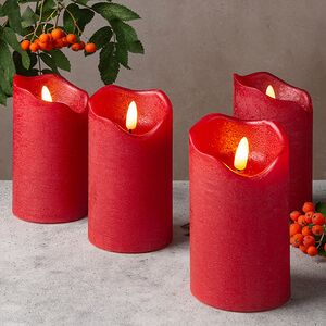 Набор светодиодных свечей с имитацией пламени Ла Вермейль 13 см, 4 шт с пультом управления, на батарейках Kaemingk (Кейминг) фото 3