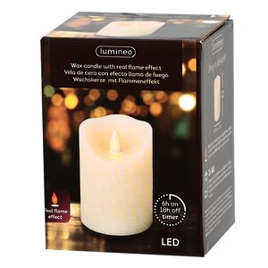 Светодиодная свеча с имитацией пламени Elody Beige 10 см, на батарейках, таймер Kaemingk фото 6