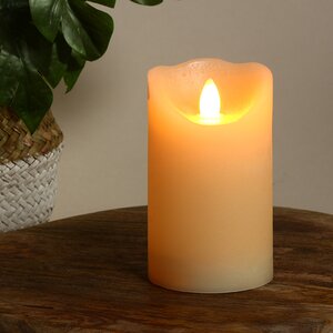 Светодиодная свеча с имитацией пламени Elody Beige 13 см, на батарейках, таймер Kaemingk фото 1
