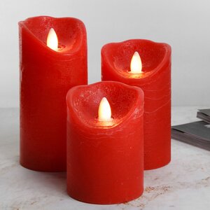 Светодиодная свеча с имитацией пламени Elody Red 15 см, на батарейках, таймер Kaemingk фото 2