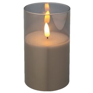 Светодиодная свеча в колбе с живым пламенем Одри 13 см в графитовом стакане, на батарейках Kaemingk фото 3