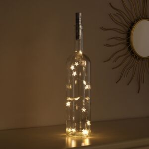 Светодиодная гирлянда Пробка Silver Style Звездочки, 15 теплых белых мини LED ламп, таймер, батарейки, IP20 Kaemingk фото 3