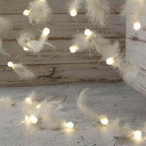 Светодиодная гирлянда Fluffy Dream 4.65 м, 40 теплых белых ламп, прозрачный ПВХ, IP20 (Kaemingk, Нидерланды). Артикул: 485659