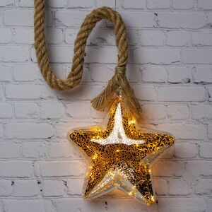 Декоративный подвесной светильник Звезда Андромеда 80*20 см, 15 микро LED ламп, на батарейках, стекло (Kaemingk, Нидерланды). Артикул: 485684