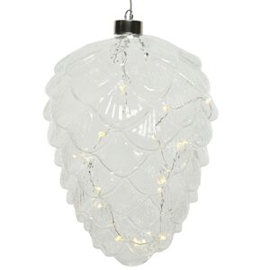 Подвесной светильник Шишка Кристал Боссе 21*15 см, 15 теплых белых LED ламп, на батарейках, стекло Kaemingk (Кейминг) фото 2