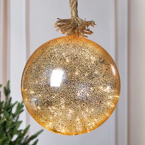 Подвесной светильник на канате Лестранж Амбер 25 см, 50 микро LED ламп, на батарейках, IP20