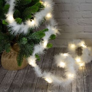 Светодиодная гирлянда на батарейках Воздушное Боа 2 м, 20 теплых белых микро LED, таймер, IP20 (Kaemingk, Нидерланды). Артикул: 485726