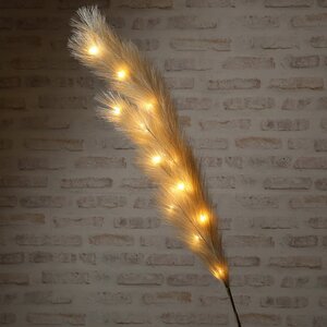 Светящаяся ветка для декора Перо Manosque - Mokko 70 см, теплые белые LED, на батарейках (Kaemingk, Нидерланды). Артикул: ID76330