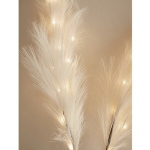 Светящаяся ветка для декора Перо Manosque - Milky White 70 см, теплые белые LED, на батарейках Kaemingk фото 2