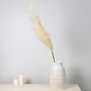 Светящаяся ветка для декора Перо Айвори 118 см, теплые белые LED лампы, на батарейках Kaemingk (Кейминг) фото 2
