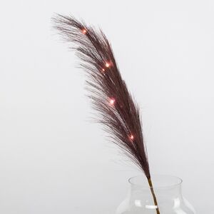 Светящаяся ветка для декора Перо Маноскью 70 см шоколадная, теплые белые LED, на батарейках Kaemingk (Кейминг) фото 2