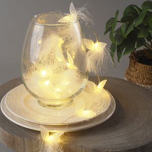 Светодиодная гирлянда на батарейках Крылья Ангела 20 теплых белых LED ламп 2 м, серебряная проволока, IP20 (Kaemingk, Нидерланды). Артикул: 483343/486140