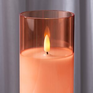 Светодиодная свеча в колбе с живым пламенем Одри: Амбер 18 см, на батарейках, таймер Kaemingk (Кейминг) фото 2