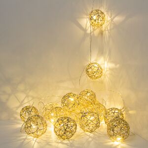 Светодиодная гирлянда-шарики Огоньки Олимпии 3.8 м, 20 теплых белых ламп, прозрачный ПВХ, IP20 (Kaemingk, Нидерланды). Артикул: 486168/480415