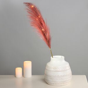 Светящаяся ветка для декора Перо Марсала 70 см, теплые белые LED лампы, на батарейках Kaemingk (Кейминг) фото 2