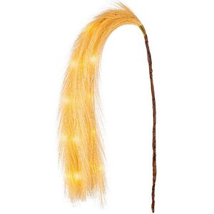 Светящаяся ветка для декора Перо Моник 105 см бежевая, теплые белые LED лампы, на батарейках Kaemingk (Кейминг) фото 9