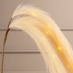Светящаяся ветка для декора Перо Моник 105 см бежевая, теплые белые LED лампы, на батарейках Kaemingk (Кейминг) фото 3