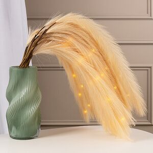 Светящаяся ветка для декора Перо Monique Cream 105 см, теплые белые LED лампы, на батарейках