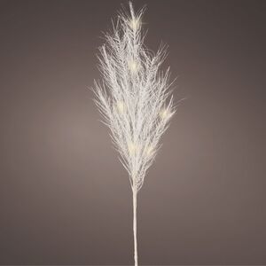 Светящаяся ветка для декора Перо Бланшет 70 см белая, теплые белые LED лампы, на батарейках Kaemingk (Кейминг) фото 5