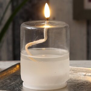 Светодиодная свеча с имитацией пламени Эриче 14 см на батарейках, таймер, стекло (Kaemingk, Нидерланды). Артикул: 486323