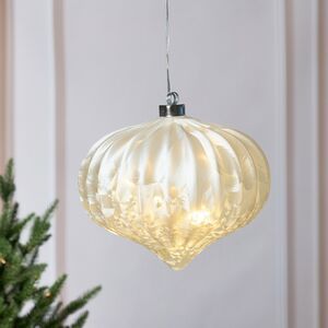 Подвесной светильник Луковка - Перфекто 21*20 см, 15 микро LED ламп, таймер, на батарейках, стекло (Kaemingk, Нидерланды). Артикул: 487014