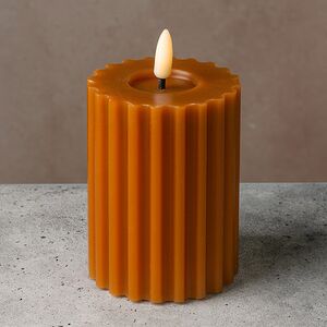 Светодиодная свеча Глен с имитацией пламени 12 см, оранжевая, на батарейках (Kaemingk, Нидерланды). Артикул: 487430