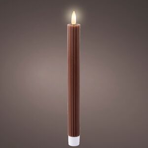 Столовая светодиодная свеча Glen с имитацией пламени 25 см темный шоколад, 2 шт, на батарейках Kaemingk фото 4