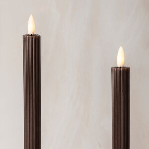 Столовая светодиодная свеча Glen с имитацией пламени 25 см темный шоколад, 2 шт, на батарейках Kaemingk фото 2