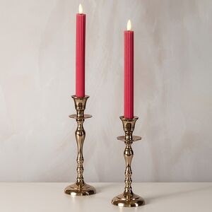 Столовая светодиодная свеча с имитацией пламени Glen 25 см фуксия, 2 шт, на батарейках Kaemingk (Кейминг) фото 3