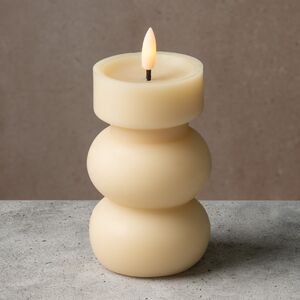 Светодиодная свеча Аттика с имитацией пламени 15 см кремовая, на батарейках (Kaemingk, Нидерланды). Артикул: 487492