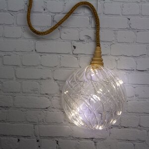 Подвесной светильник-шар Bradberry 15 см, 12 микро LED ламп, на батарейках, стекло Kaemingk фото 1