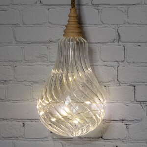 Подвесной светильник Лампочка Bradberry 16 см, 12 микро LED ламп, на батарейках, стекло