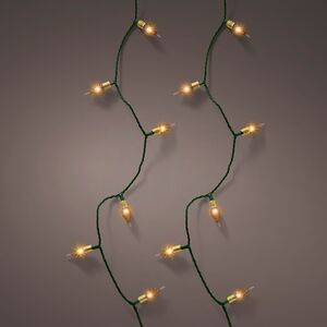 Светодиодная гирлянда на батарейках Vintage lights 4.9 м, 50 теплых белых LED ламп, зеленый ПВХ, контроллер, таймер (Kaemingk, Нидерланды). Артикул: 488849
