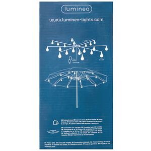 Гирлянда из лампочек для уличного зонта Parasol Lights 1.2 м, 20 теплых белых LED ламп, черный ПВХ, IP44 Kaemingk фото 3