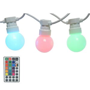 Гирлянда из лампочек Lollifray, 20 ламп c разноцветными RGB LED, 9.5 м, белый ПВХ, пульт управления, таймер, соединяемая, IP44 Kaemingk фото 10