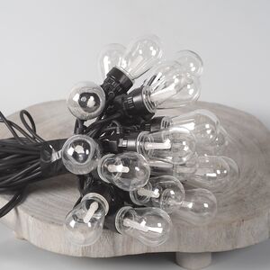 Гирлянда из лампочек Ретро, 20 ламп, теплые белые LED, 9.5 м, черный ПВХ, соединяемая, IP44 Kaemingk фото 9