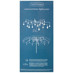 Ретро-гирлянда для уличного зонта Cozy Lounge, 20 ламп, теплые белые LED, 1.2 м, черный ПВХ, IP44 Kaemingk фото 4