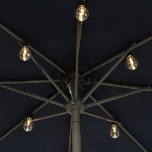 Ретро-гирлянда для уличного зонта Cozy Lounge, 20 ламп, теплые белые LED, 1.2 м, черный ПВХ, IP44 Kaemingk фото 7