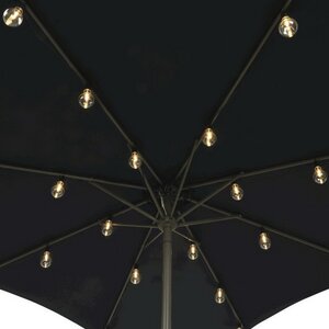 Ретро-гирлянда для уличного зонта Cozy Lounge, 20 ламп, теплые белые LED, 1.2 м, черный ПВХ, IP44 Kaemingk фото 6