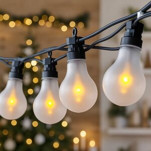 Гирлянда из лампочек Volterra 20 ламп с эффектом пламени, 9.5 м, черный ПВХ, соединяемая, IP44